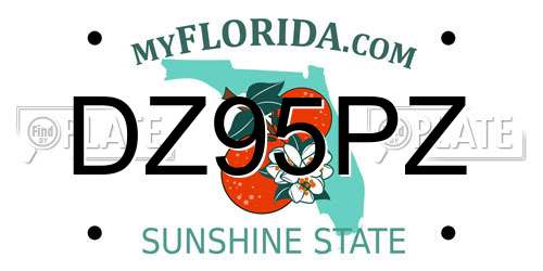 DZ95PZ Florida License Plate