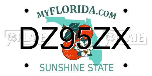 DZ95ZX Florida License Plate