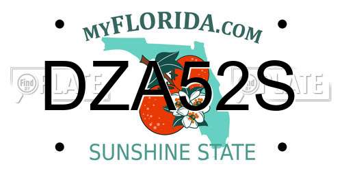 DZA52S Florida License Plate