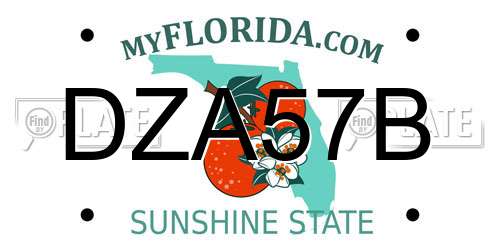 DZA57B Florida License Plate