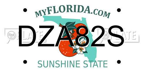 DZA82S Florida License Plate