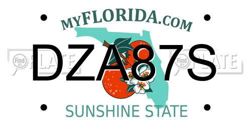 DZA87S Florida License Plate