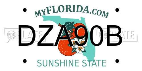 DZA90B Florida License Plate