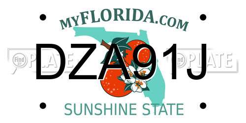 DZA91J Florida License Plate