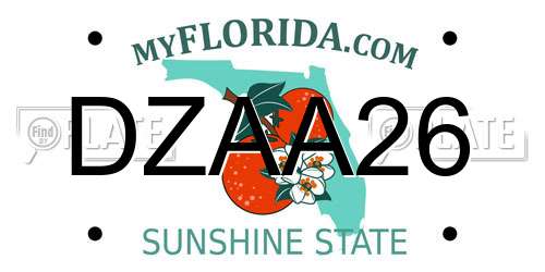 DZAA26 Florida License Plate
