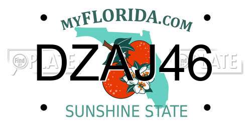 DZAJ46 Florida License Plate