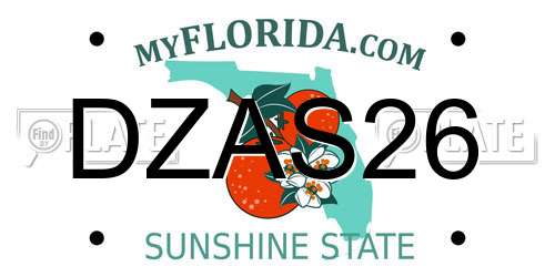 DZAS26 Florida License Plate