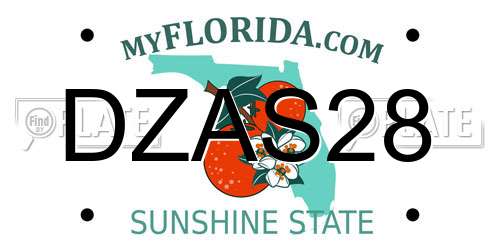 DZAS28 Florida License Plate