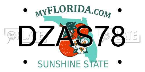 DZAS78 Florida License Plate