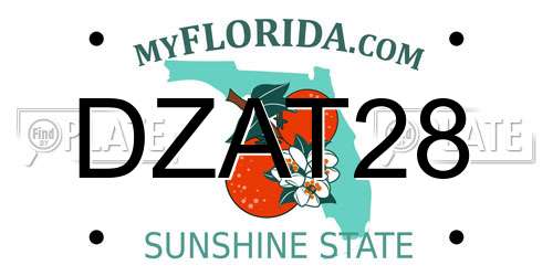 DZAT28 Florida License Plate