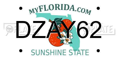 DZAY62 Florida License Plate