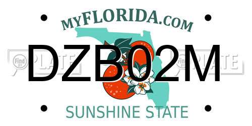 DZB02M Florida License Plate
