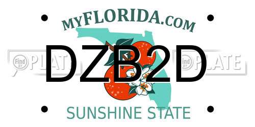 DZB2D Florida License Plate