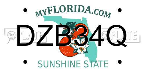 DZB34Q Florida License Plate
