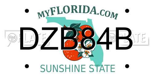 DZB84B Florida License Plate