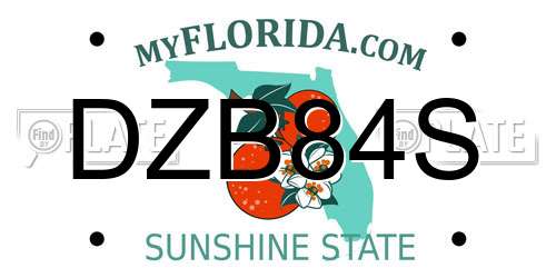 DZB84S Florida License Plate