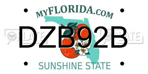 DZB92B Florida License Plate