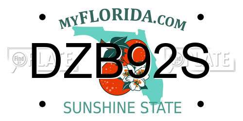 DZB92S Florida License Plate