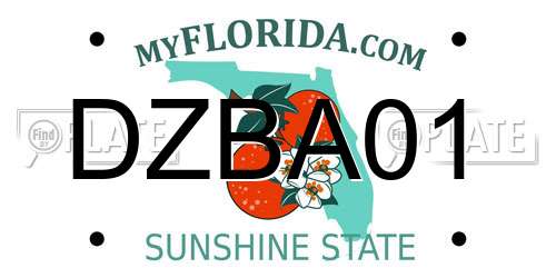 DZBA01 Florida License Plate