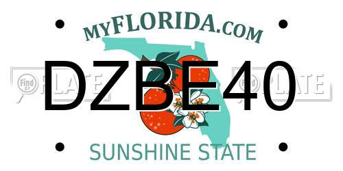 DZBE40 Florida License Plate