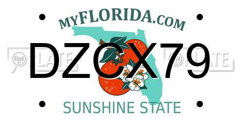 DZCX79 Florida License Plate