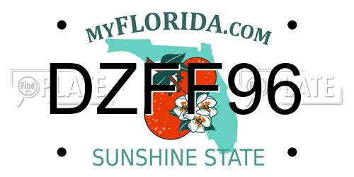 DZFF96 Florida License Plate