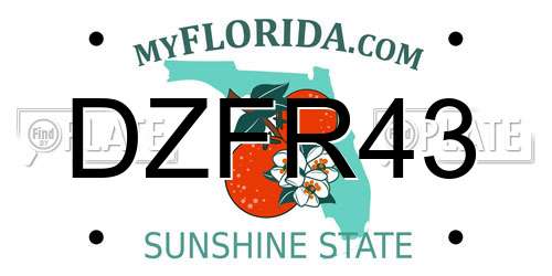 DZFR43 Florida License Plate