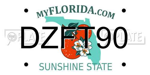 DZFT90 Florida License Plate
