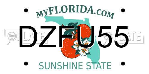 DZFU55 Florida License Plate