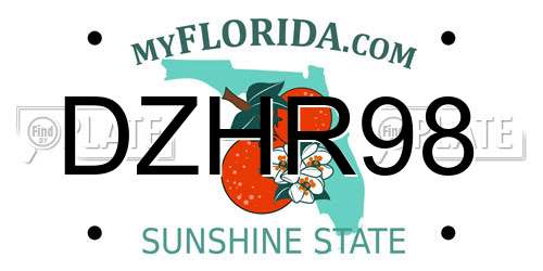 DZHR98 Florida License Plate