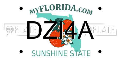DZI4A Florida License Plate