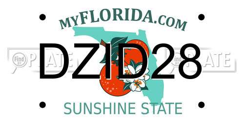 DZID28 Florida License Plate