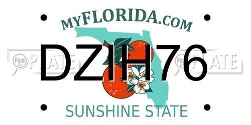 DZIH76 Florida License Plate