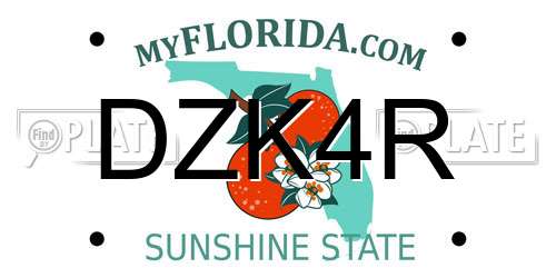 DZK4R Florida License Plate