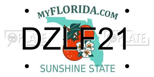 DZLF21 Florida License Plate