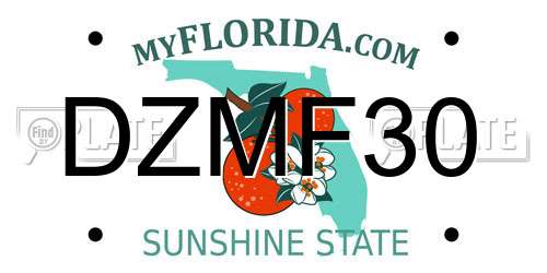 DZMF30 Florida License Plate