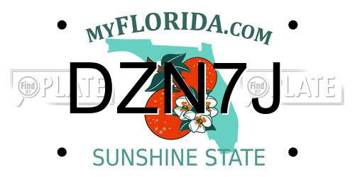 DZN7J Florida License Plate