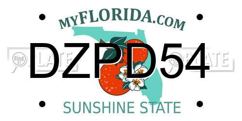 DZPD54 Florida License Plate