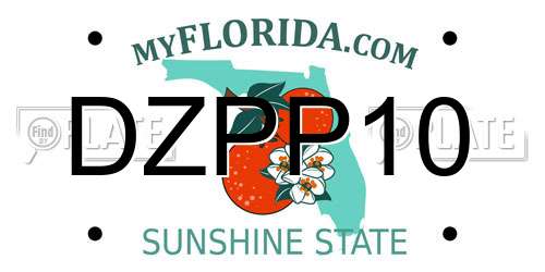 DZPP10 Florida License Plate