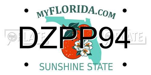 DZPP94 Florida License Plate