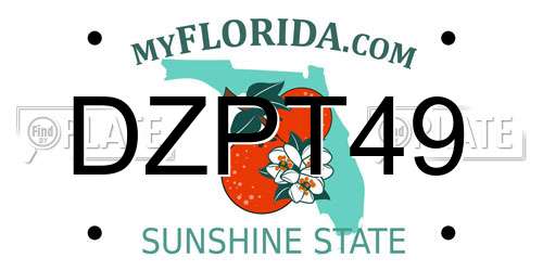 DZPT49 Florida License Plate