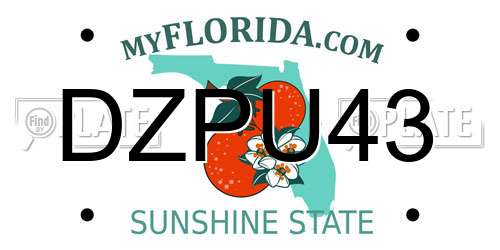 DZPU43 Florida License Plate
