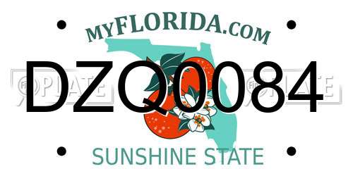 DZQ0084 Florida License Plate