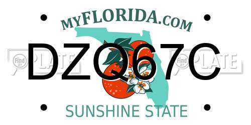 DZQ67C Florida License Plate