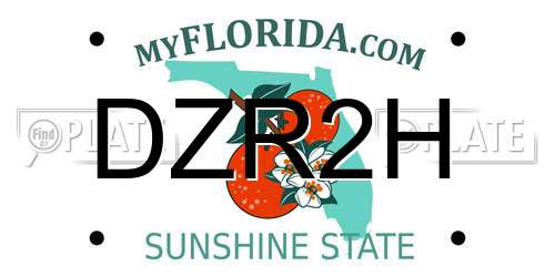 DZR2H Florida License Plate