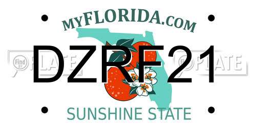 DZRF21 Florida License Plate
