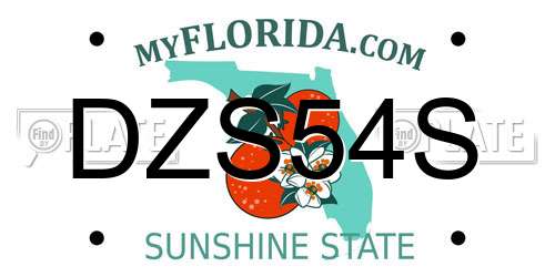 DZS54S Florida License Plate