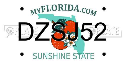 DZSJ52 Florida License Plate