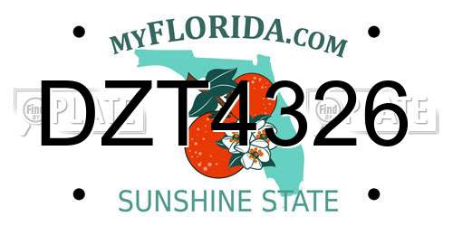DZT4326 Florida License Plate