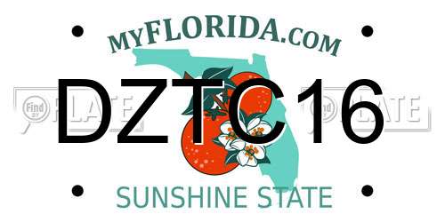 DZTC16 Florida License Plate